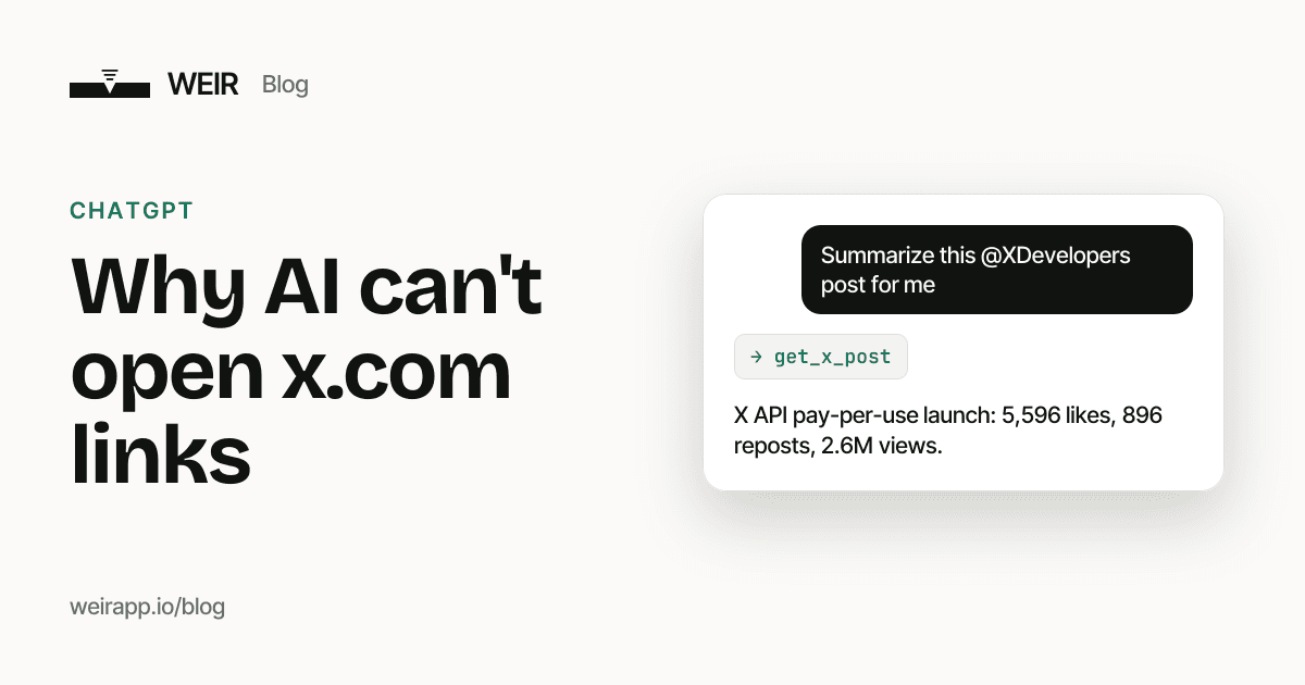 Cover image: Why AI can't open x.com links