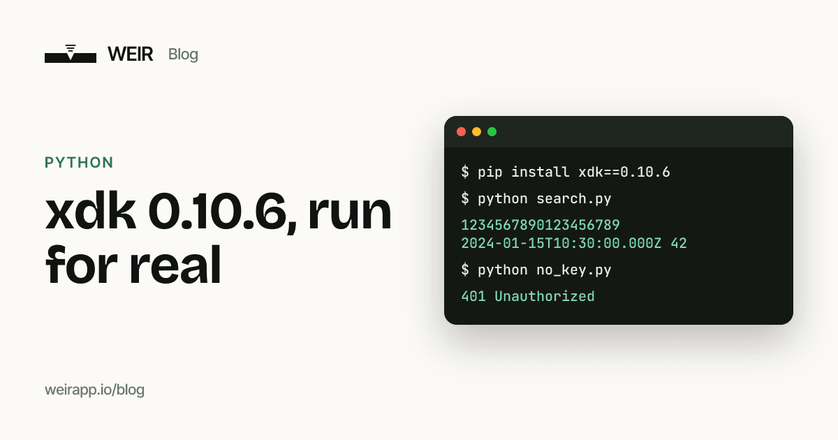 Cover image: xdk 0.10.6, run for real
