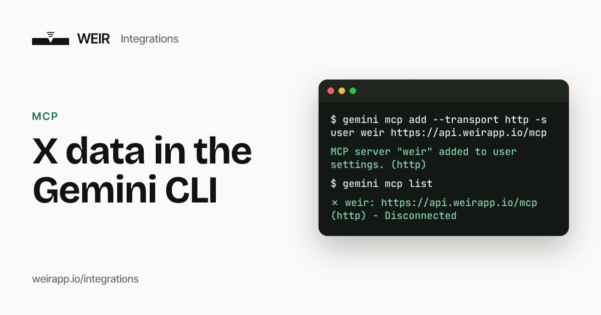 Cover image: X data in the Gemini CLI