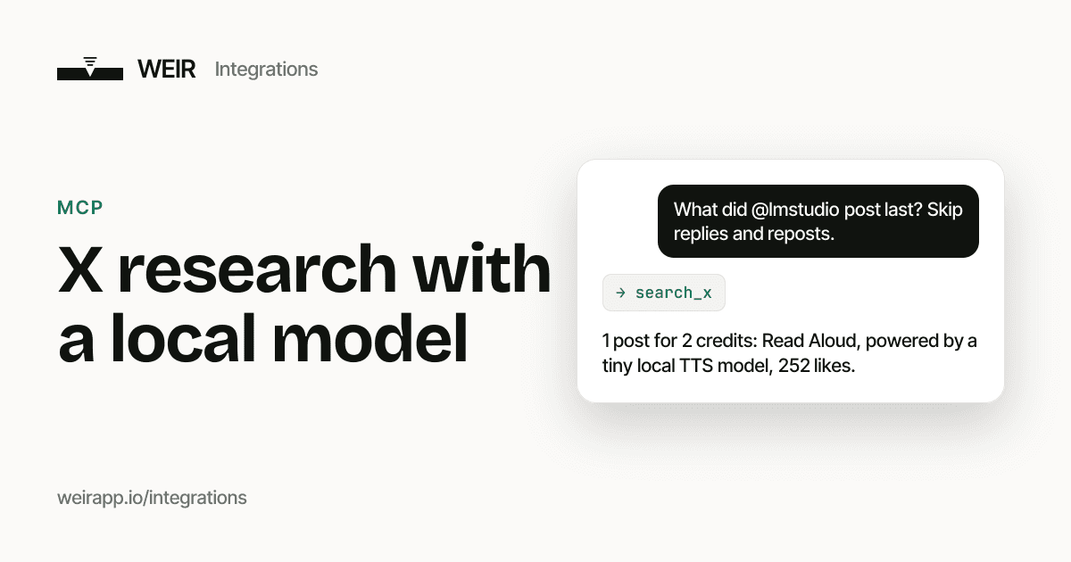 Cover image: X research with a local model