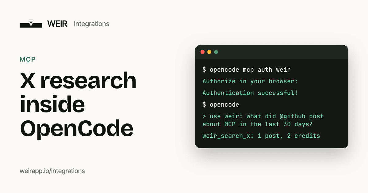 Cover image: X research inside OpenCode