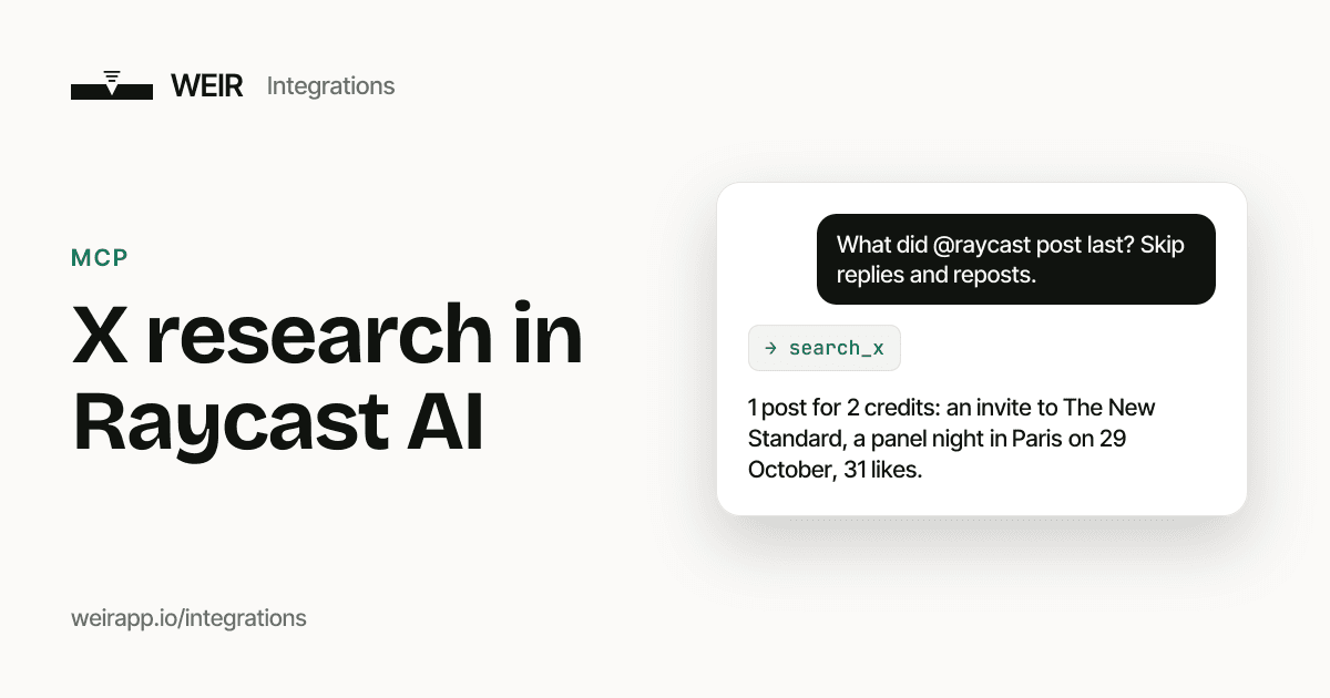 Cover image: X research in Raycast AI