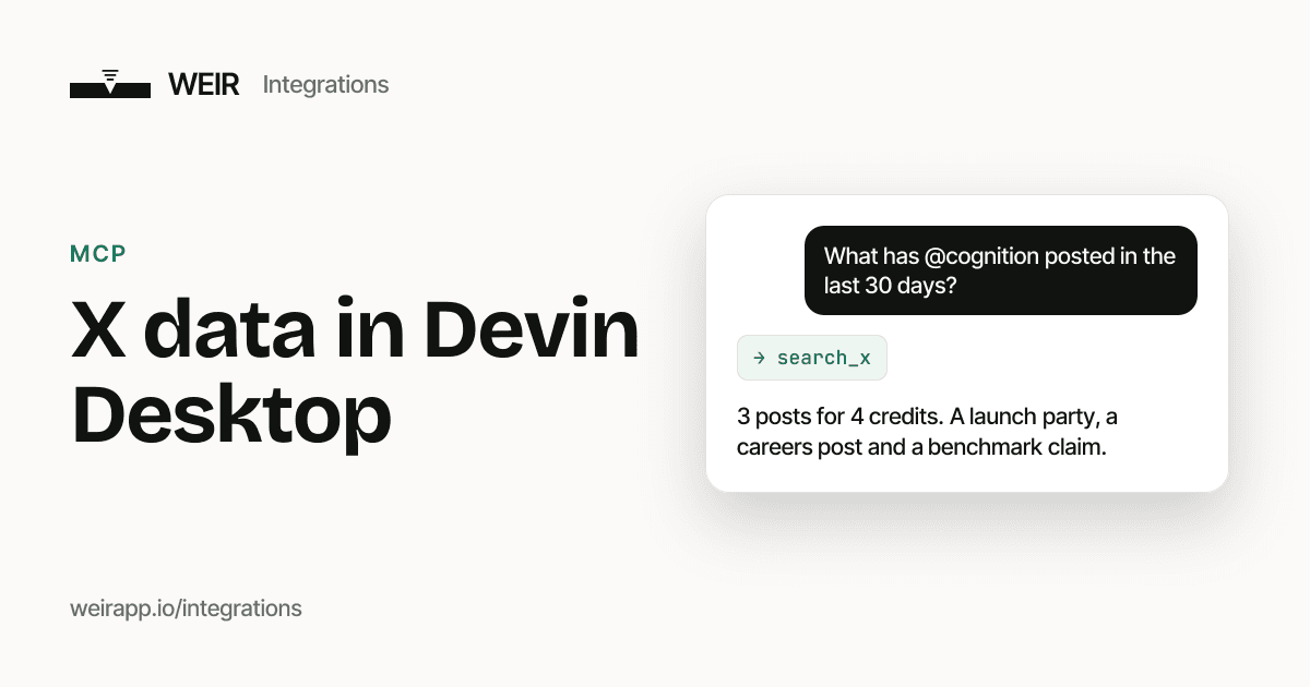 Cover image: X data in Devin Desktop